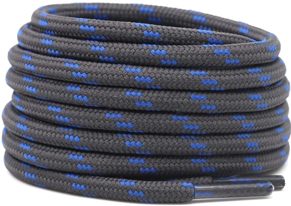 GRAH SANGRAH® (2 Pair) Shoelaces for Hiking Shoes, Outdoor Walking Sneakers, Outdoor Hiking, Climbing, Basketball, Work Boot, Running , Sport Shoes - 120 cm, Dark Grey Blue
